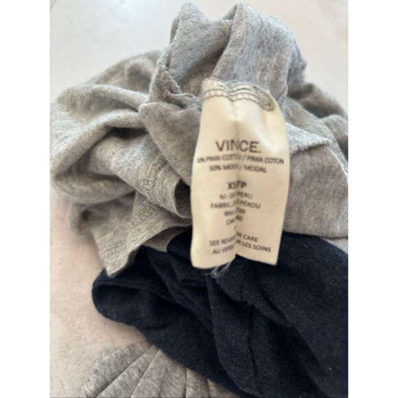 Vince Colorblock Gray / Navy Blue Long Sleeve Women SZ XS - Picture 5 of 5